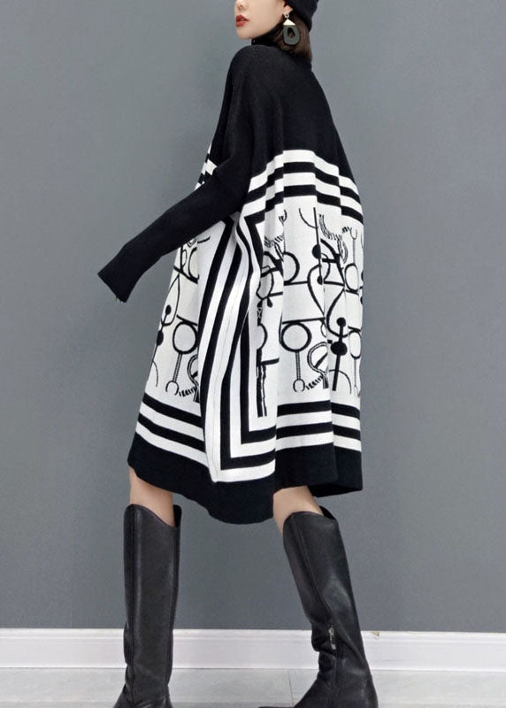 Dames Lange Jurk Met Schildpadhalsprint 4