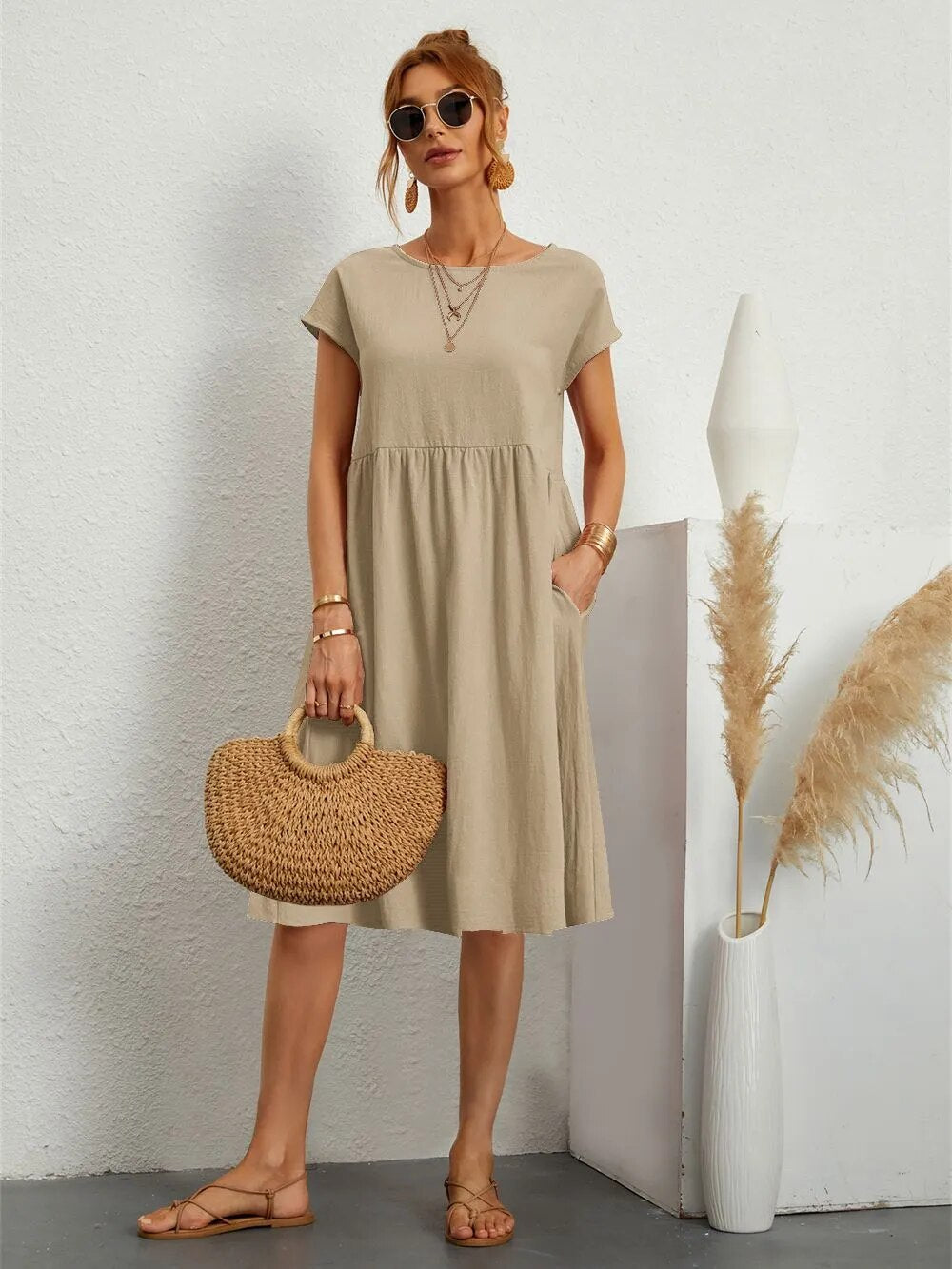 Dames Lange Jurk Stijlvol Comfortabel Voor Feestelijke Kleding en Zomer Kleding 4