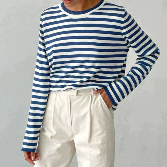 Dames Lange Mouw T-shirt Met Streepdessin Katoen 3