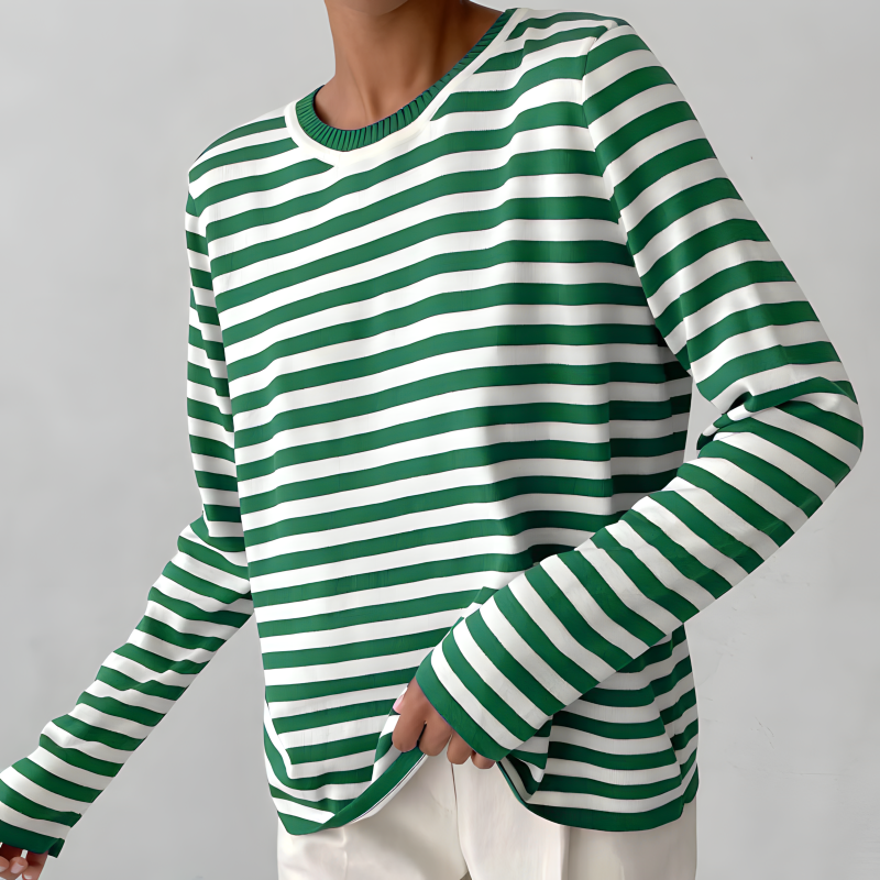 Dames Lange Mouw T-shirt Met Streepdessin Katoen 6