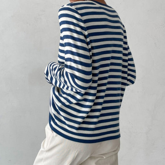 Dames Lange Mouw T-shirt Met Streepdessin Katoen 7