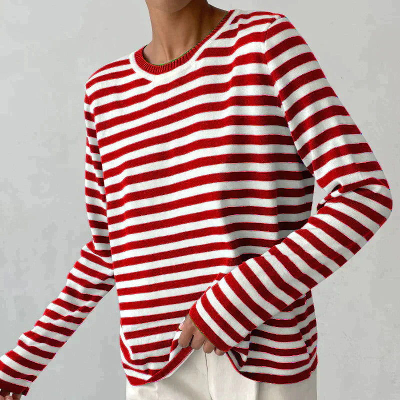 Dames Lange Mouw T-shirt Met Streepdessin Katoen 9