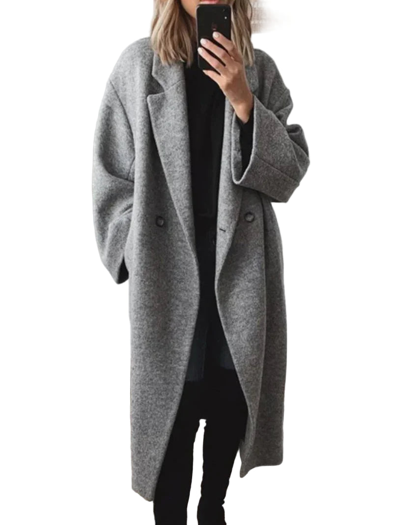 Dames Lange Winterjas Klassieke Stijl 0