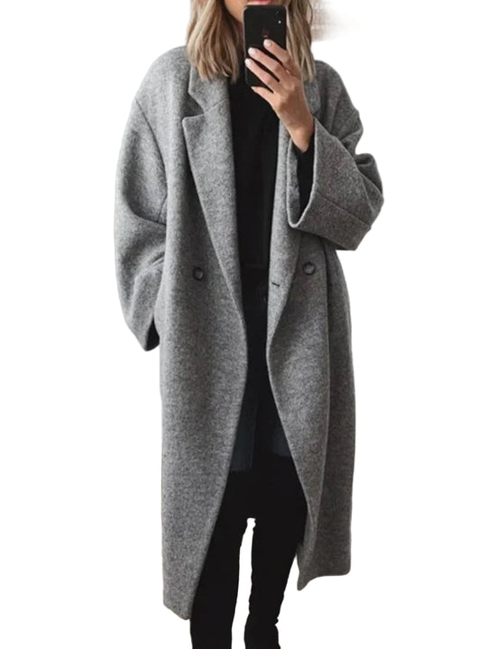 Dames Lange Winterjas Klassieke Stijl 0