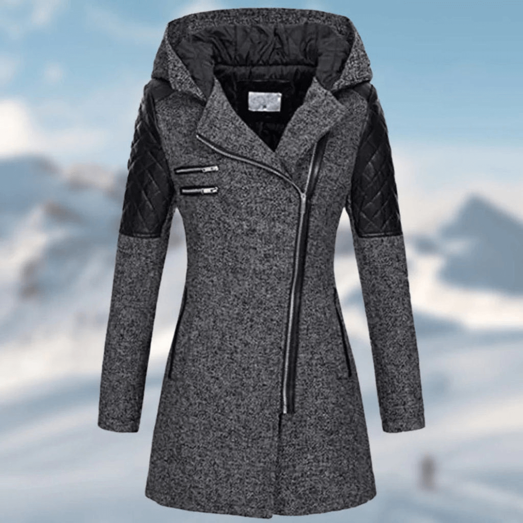 Dames Lange Winterjas Met Stijlvol Design 2