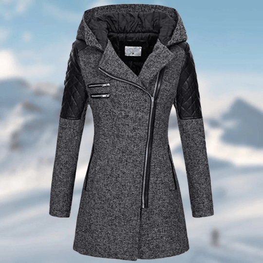 Dames Lange Winterjas Met Stijlvol Design 2