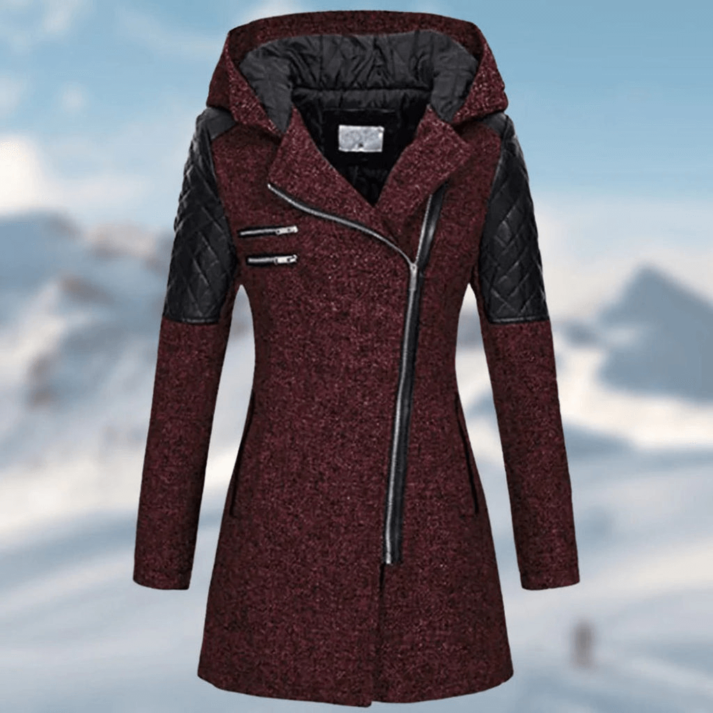 Dames Lange Winterjas Met Stijlvol Design 3