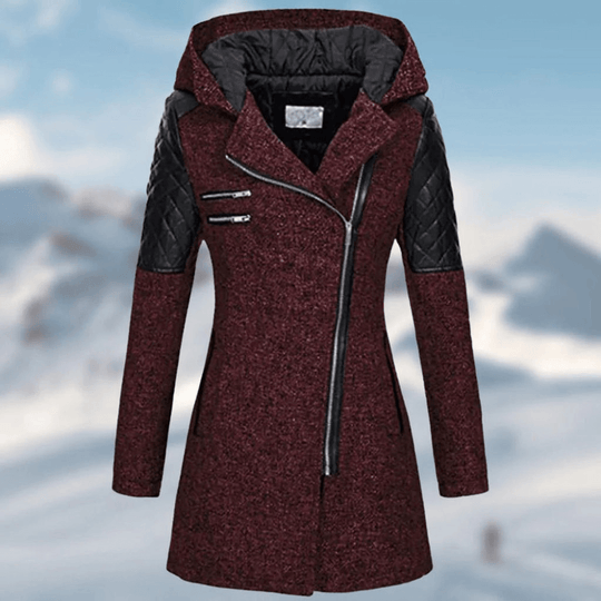 Dames Lange Winterjas Met Stijlvol Design 3