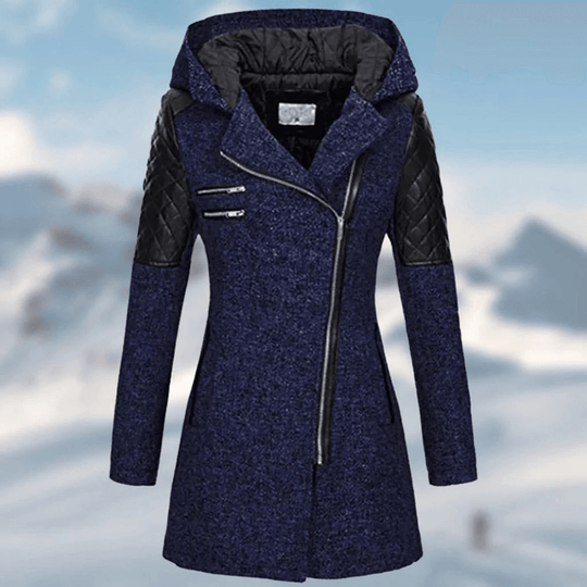 Dames Lange Winterjas Met Stijlvol Design 4