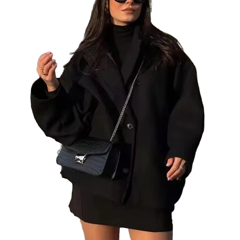 Dames Lange Winterjas Oversized met Knoopsluiting en Lange Mouwen 4