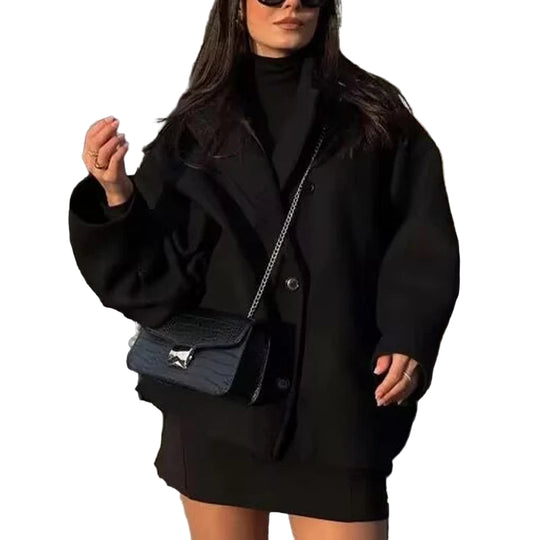 Dames Lange Winterjas Oversized met Knoopsluiting en Lange Mouwen 4