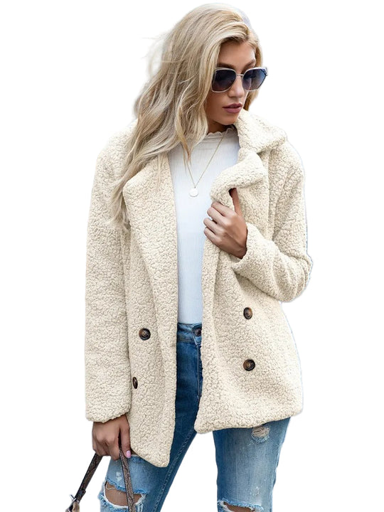 Dames Lange Winterjas Wrap Stijl Met Tijdloze Kraag en Praktische Zakken 0