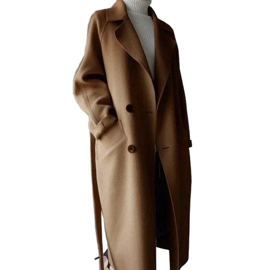 Dames Lange Wollmantel Stijlvol en Comfortabel 4