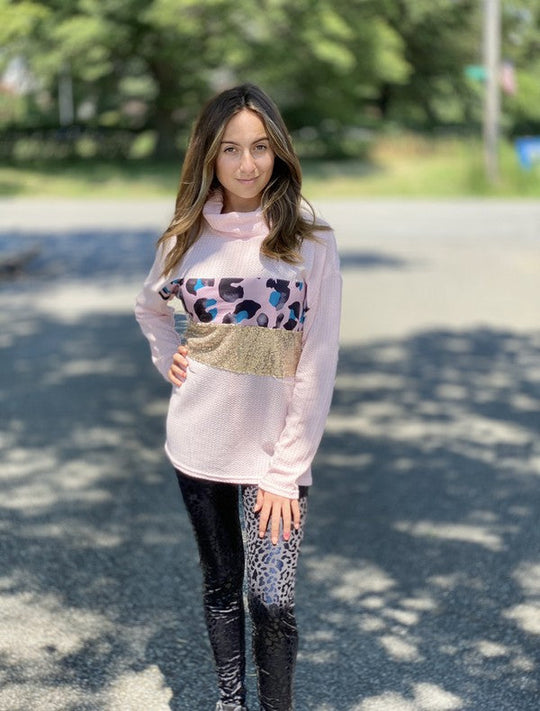 Dames Leggings Zwart met Luipaardtextuur 1