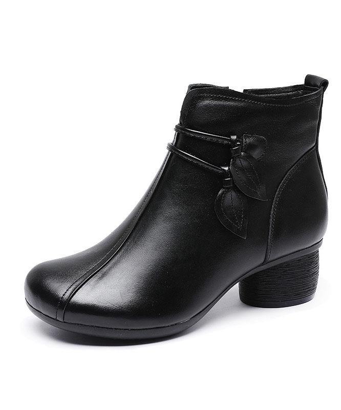 Dames Leren Laarzen met Ritssluiting en Splicing 2