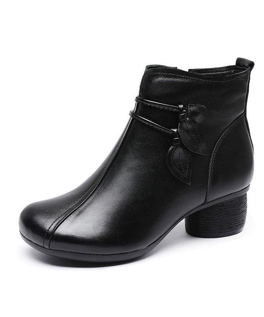 Dames Leren Laarzen met Ritssluiting en Splicing 2