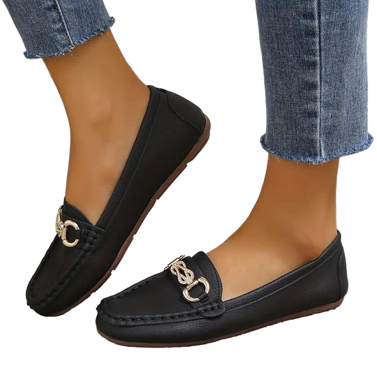 Dames Loafers Klassiek Leer Slip-On 0