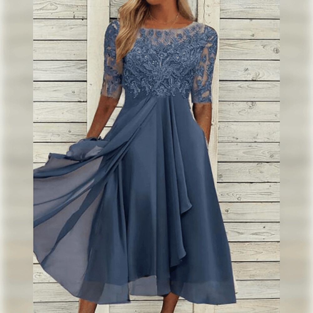 Dames Maxi Galajurk Asymmetrische Rok Kant 1