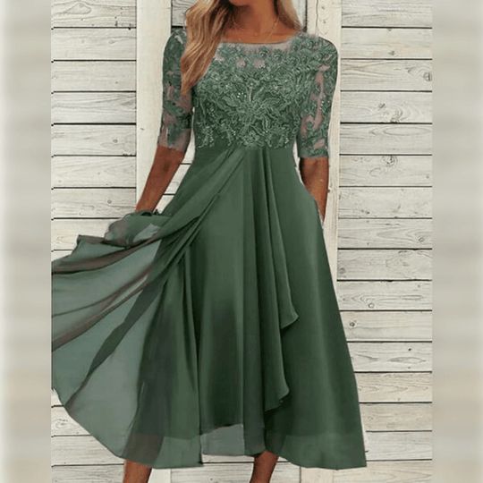 Dames Maxi Galajurk Asymmetrische Rok Kant 2