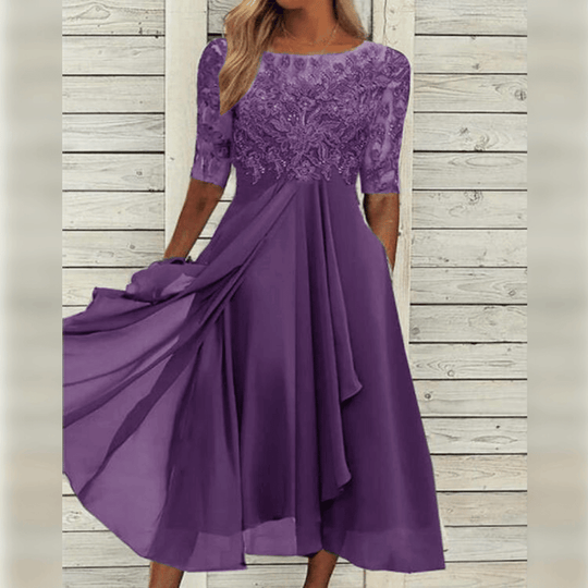 Dames Maxi Galajurk Asymmetrische Rok Kant 3