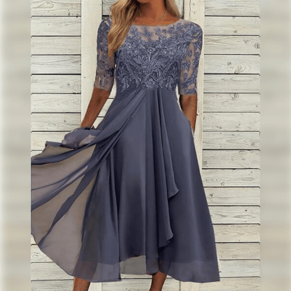 Dames Maxi Galajurk Asymmetrische Rok Kant 4