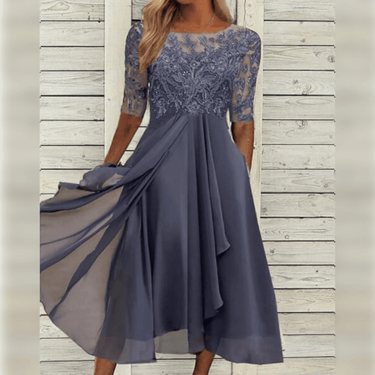 Dames Maxi Galajurk Asymmetrische Rok Kant 4