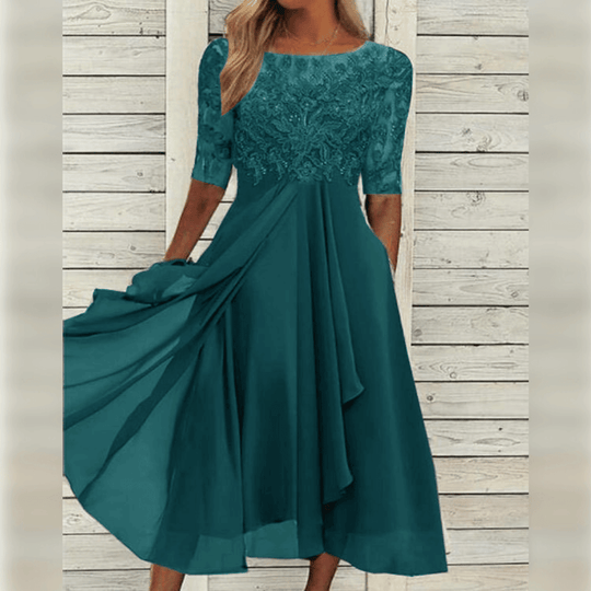 Dames Maxi Galajurk Asymmetrische Rok Kant 5