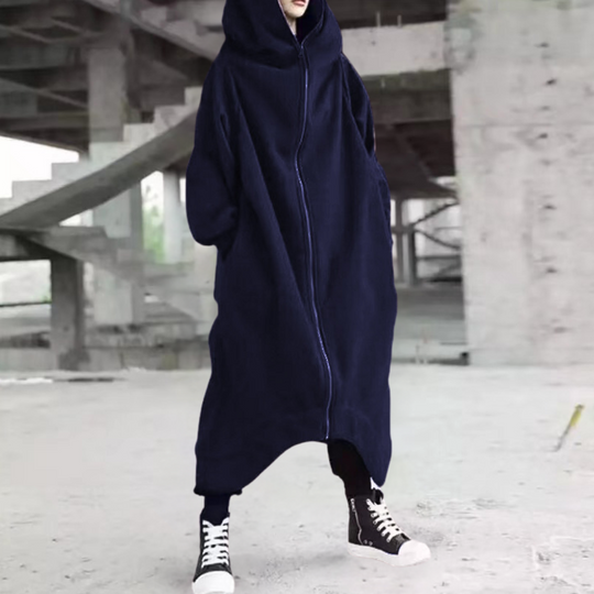 Dames Maxi Hættetrøjejakke Løs Stijl 6