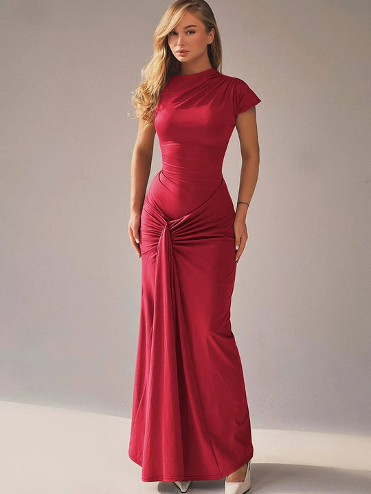 Dames Maxi Jurk Aansluitend Met Verstelbare Rug Polyester 10