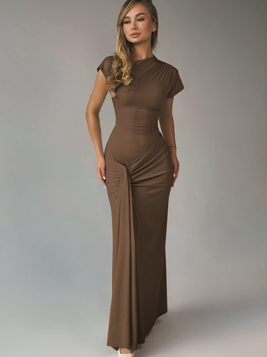 Dames Maxi Jurk Aansluitend Met Verstelbare Rug Polyester 2