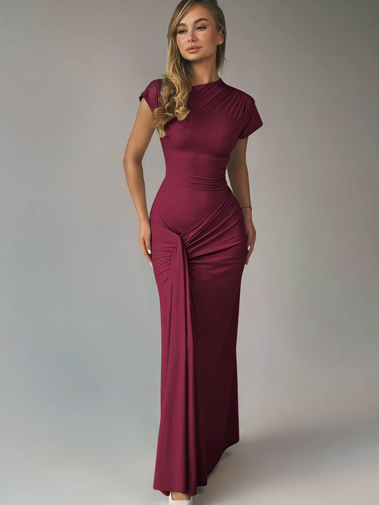 Dames Maxi Jurk Aansluitend Met Verstelbare Rug Polyester 3