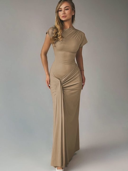 Dames Maxi Jurk Aansluitend Met Verstelbare Rug Polyester 8