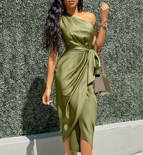 Dames Maxi Jurk Een-Schouder Stijl 2
