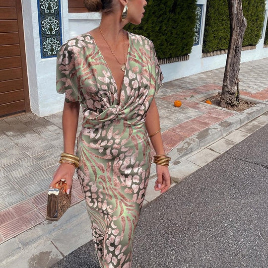 Dames Maxi Jurk Elegante Stijl Zachte Stof voor Zomer 3