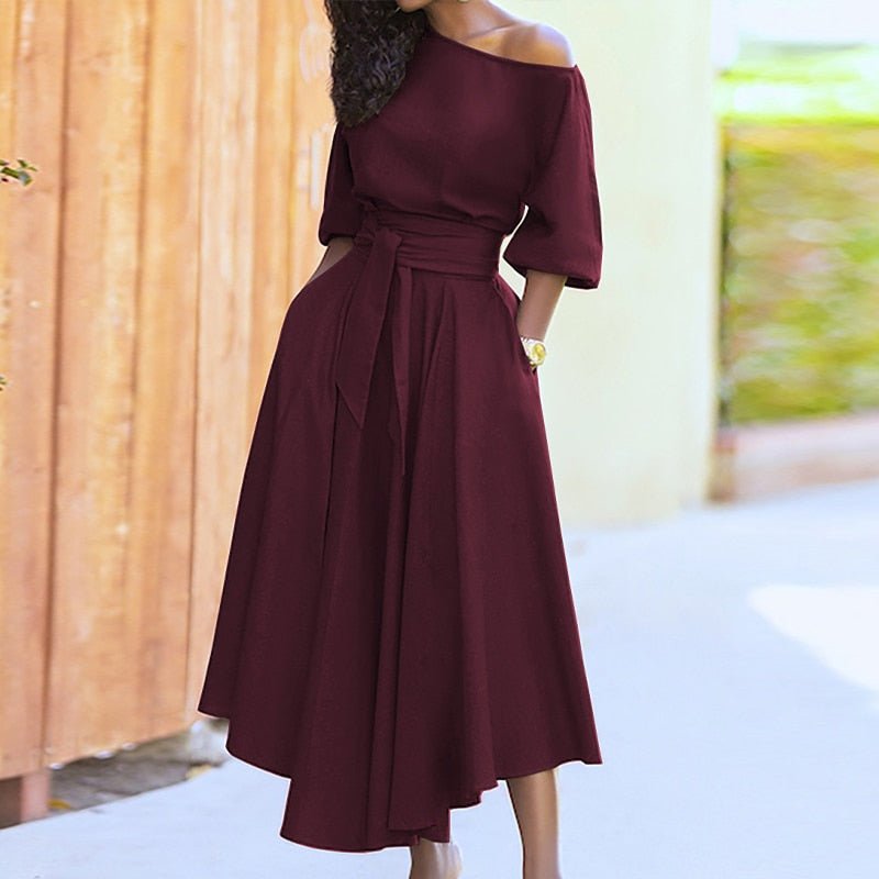 Dames Maxi Jurk Gebonden Taille Katoenmengsel voor Zomer en Lente 1