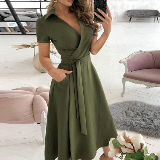 Dames Maxi Jurk Gebonden Taille Katoenmengsel voor Zomer en Lente 10