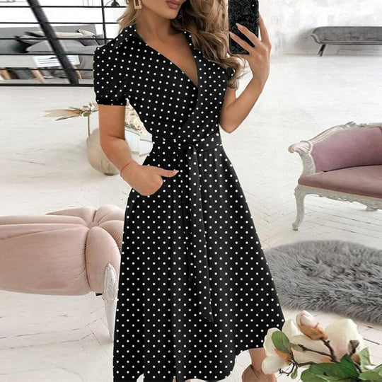 Dames Maxi Jurk Gebonden Taille Katoenmengsel voor Zomer en Lente 13