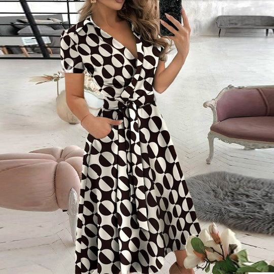 Dames Maxi Jurk Gebonden Taille Katoenmengsel voor Zomer en Lente 5