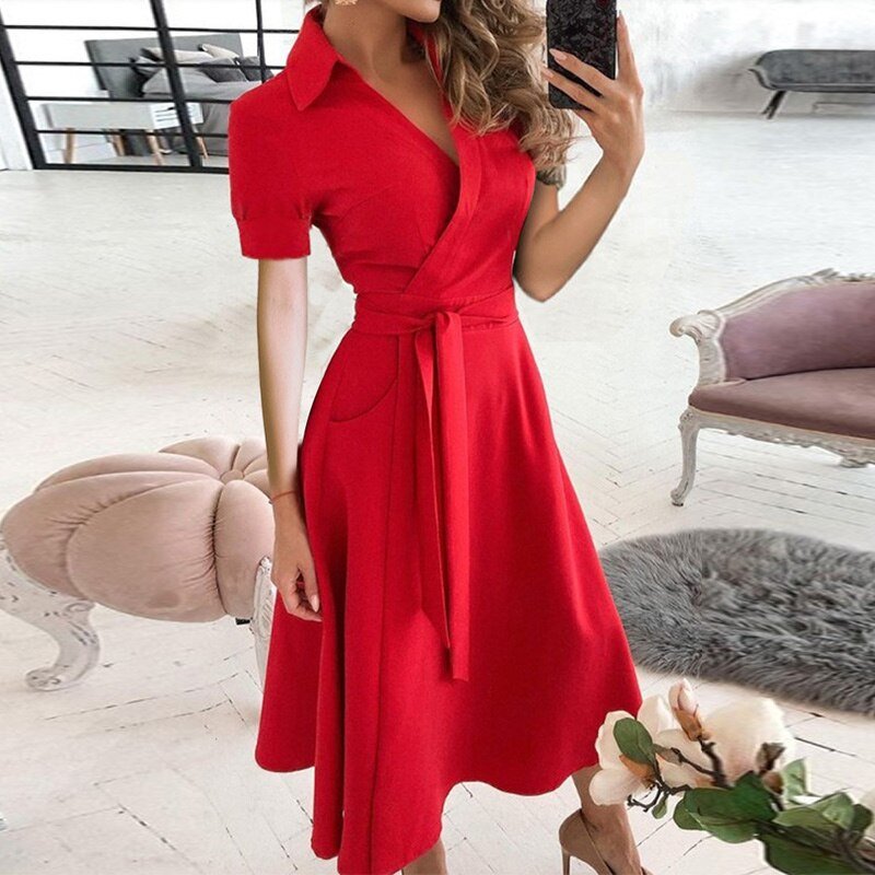 Dames Maxi Jurk Gebonden Taille Katoenmengsel voor Zomer en Lente 7