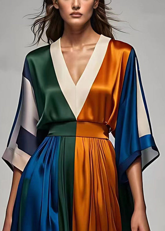 Dames Maxi Jurk Met Hoge Taille En Halve Mouw 3