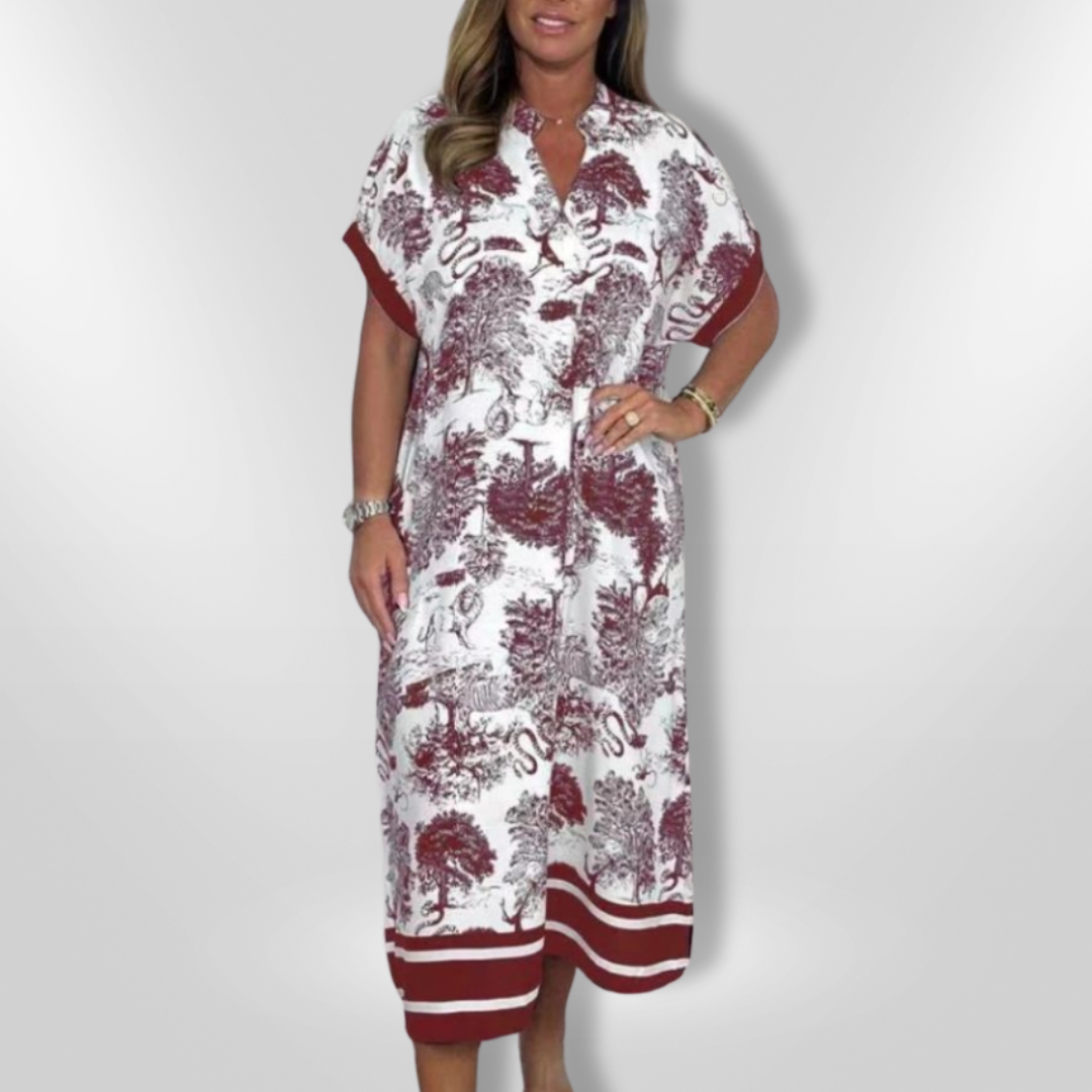 Dames Maxi Jurk Natuurlijke Print Ademend Eenheidsmaat 0