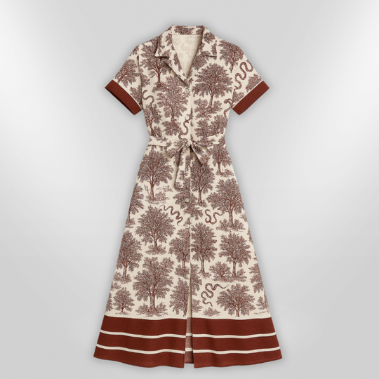 Dames Maxi Jurk Natuurlijke Print Ademend Eenheidsmaat 3