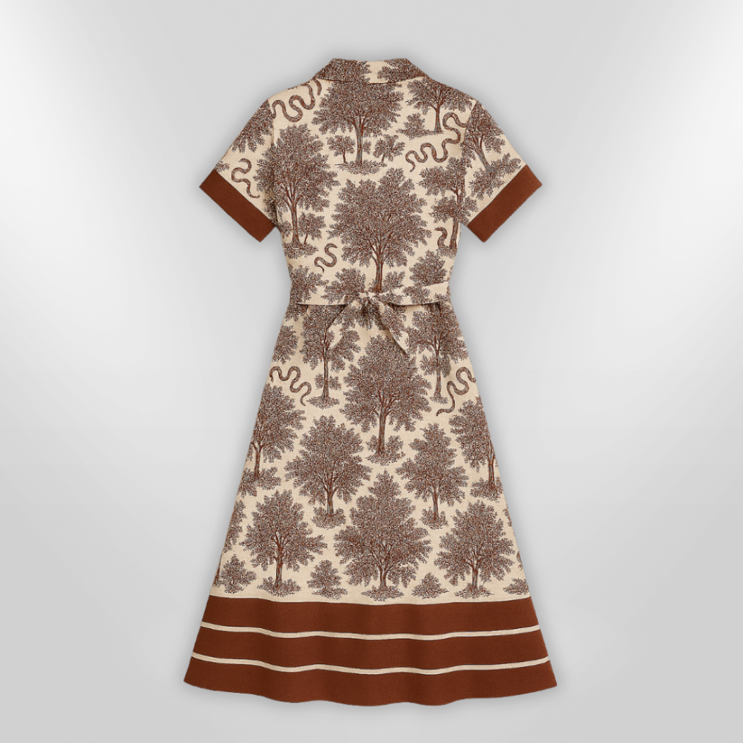 Dames Maxi Jurk Natuurlijke Print Ademend Eenheidsmaat 4