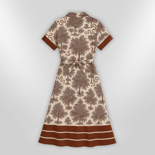 Dames Maxi Jurk Natuurlijke Print Ademend Eenheidsmaat 4