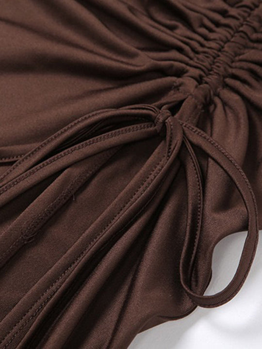 Dames Maxi Jurk One-Shoulder Met Hollow Hoog-Split 1