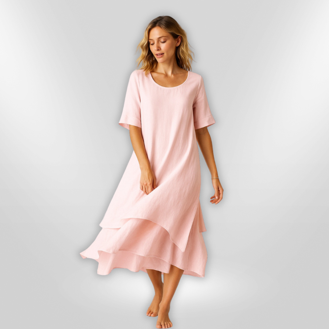 Dames Maxi Jurk Vloeiende Stijl Ademend Katoen 1