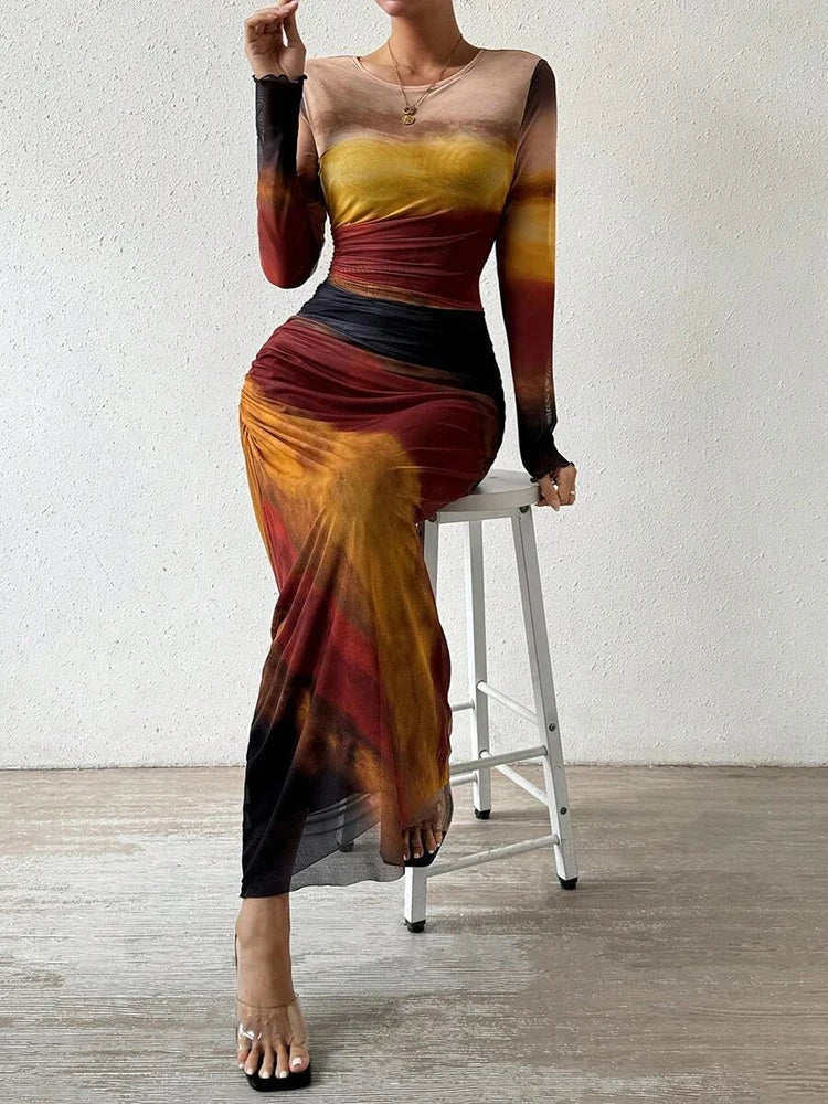 Dames Maxi Jurk Vloeiende Stijl Ademend Materiaal voor Zomer 3