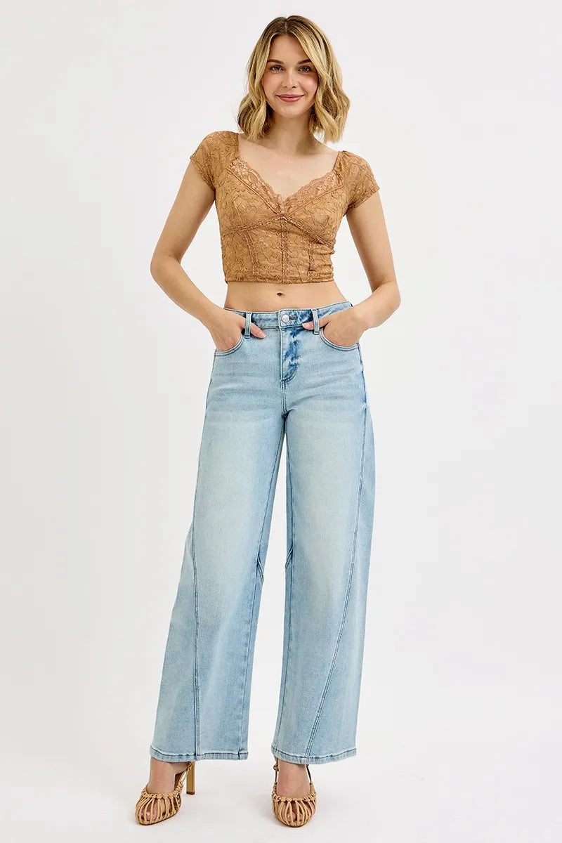 Dames Mid Rise Barrel Jeans Comfortabel en Tijdloos 1