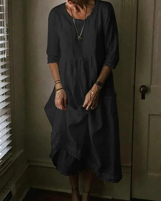Dames Midi Dress Vintage-Inspiratie Katoen-Linnen 5