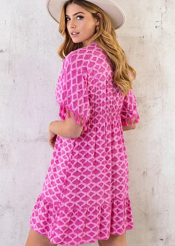 Dames Midi Jurk Boho Chic Ademend Losse Pasvorm 2
